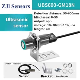 UBS500-GM18N Ultrasonic Sensor M18 High Precision High Frequency Small Blind Spot Millimeter Level Detection Induction Switch