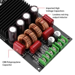 TPA3255 600W HIFI audio amplifier board DC19-50V, 300W+300W power supply, dual channel stereo module