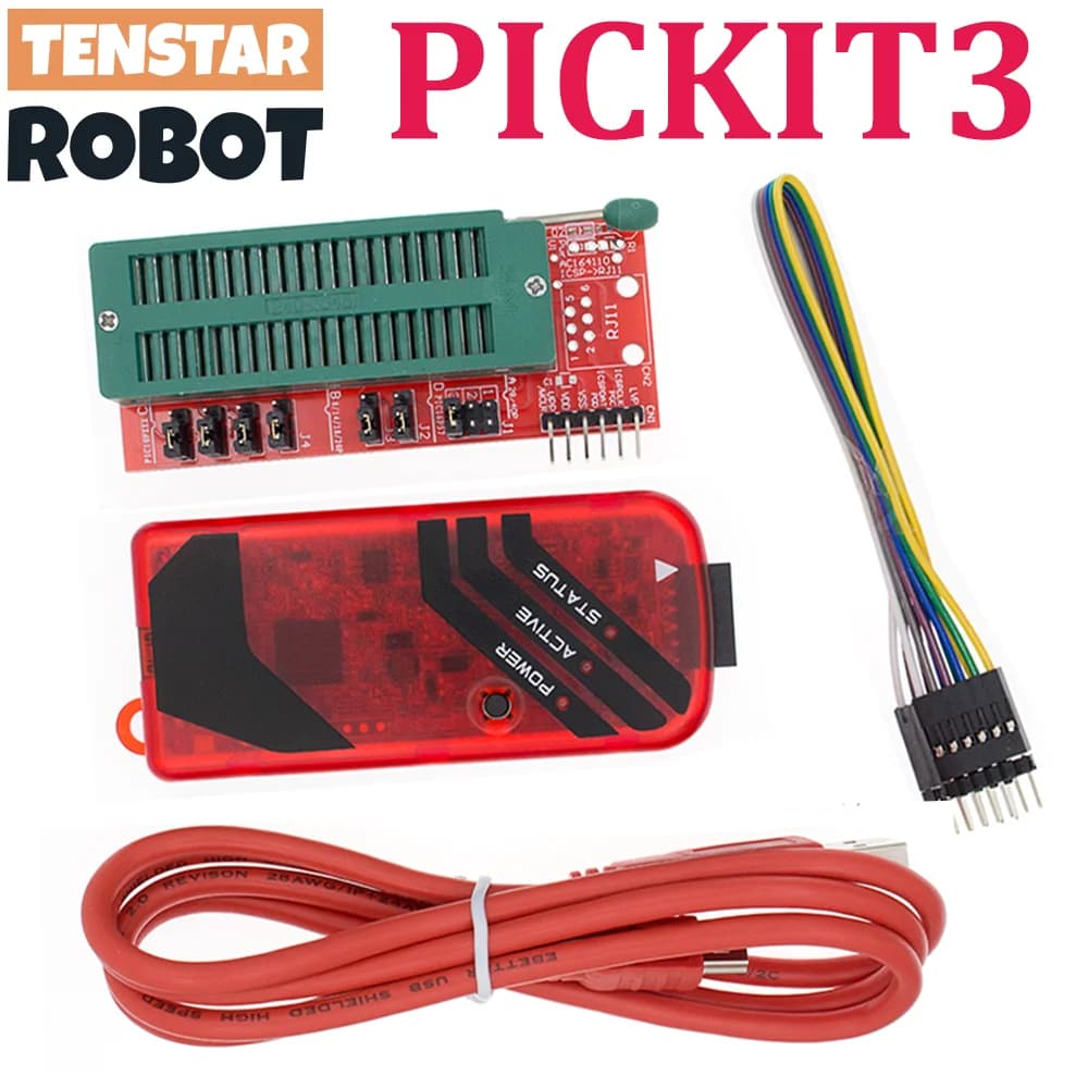 TSTARDEV PICKIT3 PIC KIT3 PICKIT 3 Programmer Offline Programming PIC Microcontroller Chip Monopoly+PIC Programmer Adapter Seat