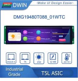 DWIN 8.8 Inch 1920x480 TFT LCD HMI Display Module TTL/RS232 IPS Capacitive Resistive Touch Screen DMG19480T088_01W