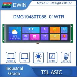 DWIN 8.8 Inch 1920x480 TFT LCD HMI Display Module TTL/RS232 IPS Capacitive Resistive Touch Screen DMG19480T088_01W