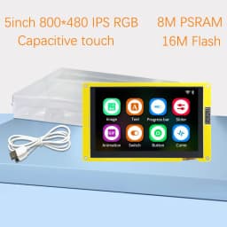ESP32-S3 HMI 8M PSRAM 16M Flash Arduino LVGL WIFI&Bluetooth 5 " IPS 800*480 Smart Display Screen 5.0 inch RGB LCD TFT Module