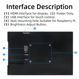 10.1 inch 1280x800 IPS Raspberry Pi Touch Screen for Raspberry Pi 5 Screen HDMI Portable Monitor LCD Display Plug And Play
