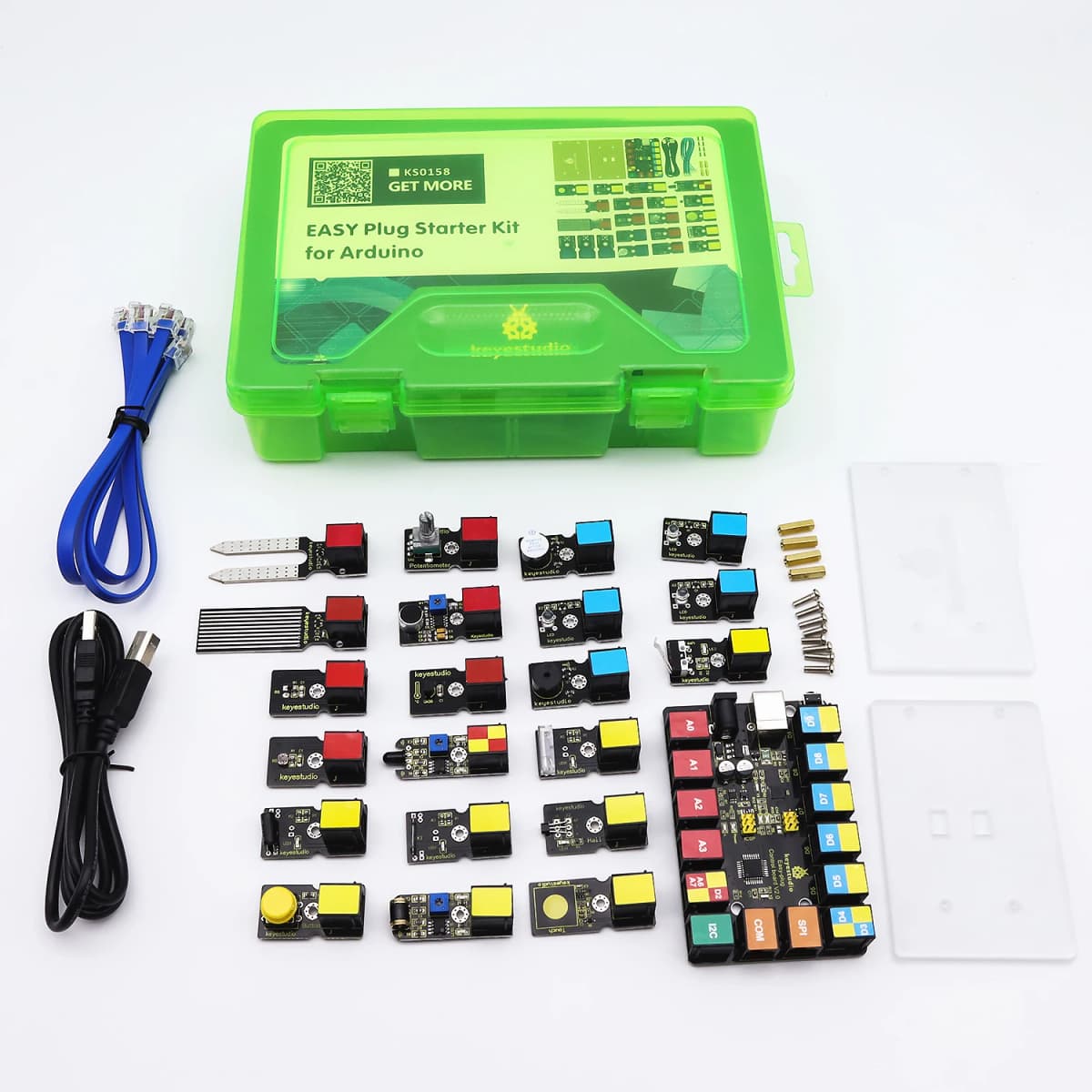 Kidsbits EASY Plug RJ11 Connector Learning Starter Kit+22 Projects for Arduino IDE Programming STEM Education DIY Electronic Kit