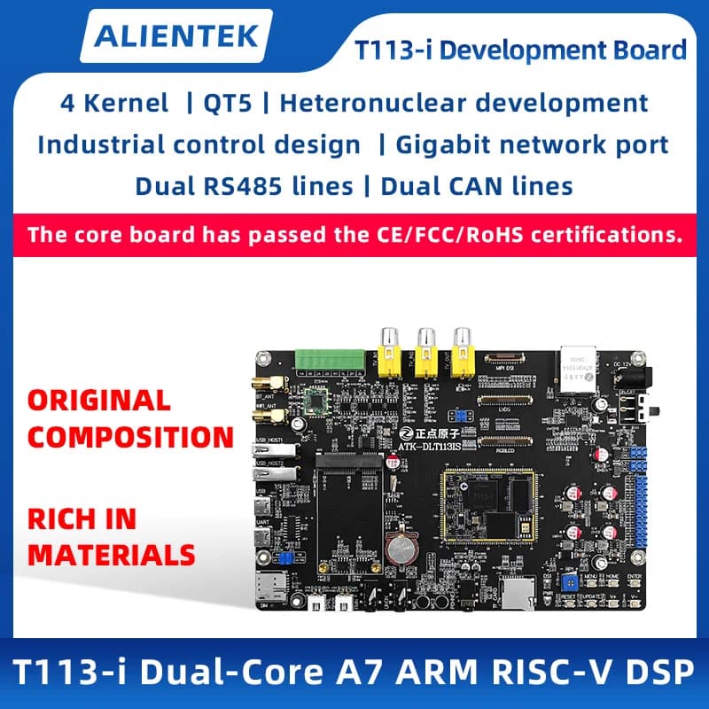 ALIENTEK Allwinner T113-i Development Board Linux Embedded ARM Superior to STM32/6ULL 5.4 Kernel Heterogeneous Core Development