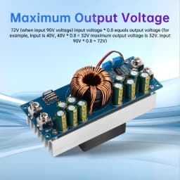 DC-DC Adjustable Step-Down Power Supply Module, 1500/1200W/800W Step-Down Power Supply Modules, DC 15V–90V to DC 2.5V–72V