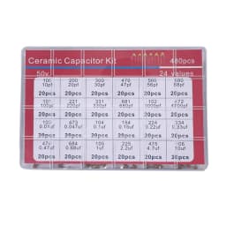 480pcs Ceramic Capacitor Assortment Kit For Guitar Capacitor 24Values 0.1uf-10uf