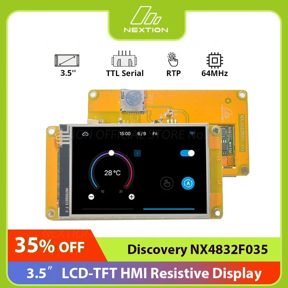 Nextion NX4832F035 3.5” Discovery Series HMI Resistive Touch Display Module Free Simulator Debug Support Assignment Operator