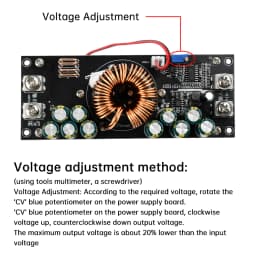 1200W/1500W Adjustable DC-DC Step-Down Power Supply Module, DC 15V–90V to DC 2.5V–72V Step-Down Power Supply Module