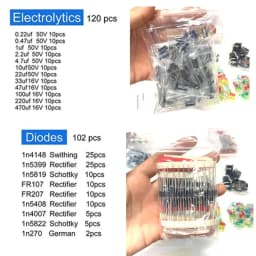 1818PCS Common Capacitors Resistors Capacitors T0-92 LED Transistors PCB Board DIP-IC RM065 diodes Electronic Components Kit