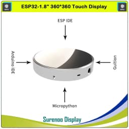Guition HMI W5 ESP32-S3 1.85 360x360 IPS Touch LCD Display Module LVGL WIFI AIDA64 Secondary Screen Video Player Photo-Frame MP3