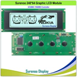 24064 240*64 Graphic Matrix LCD Module Display Screen UCi6963 RA6963 SAP1024B T6963C Controller Yellow Green Blue LED Backlight