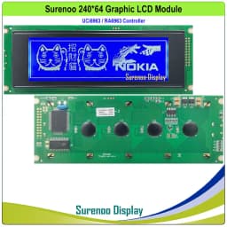 24064 240*64 Graphic Matrix LCD Module Display Screen UCi6963 RA6963 SAP1024B T6963C Controller Yellow Green Blue LED Backlight