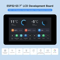 Waveshare ESP32-S3 7.0 inch 1024x600 LCD Development Board ESP32 Display Touchscreen LVGL GUI for Arduino IDE ESP-IDF PlatformIO