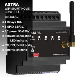 Basic Smart Home Controller. WiFi, Bluetooth. Input/Output. TASMOTA Firmware. MQTT Protocol. Compatible Home Assistant. ESP32