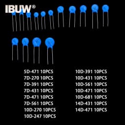 15Values Varistors 150PCS 10D471 10D681 14D431 5D471 7D270 7D391 7D431 7D471 7D561 10D270 10D241 10D391 10D431 10D561