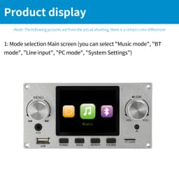 2.8-inch TFT Amplifier Bluetooth DC 4.5-5.0V 5W MP3 Decoder Board Car Audio USB TF FM Radio Module MP3 Player Color Screen