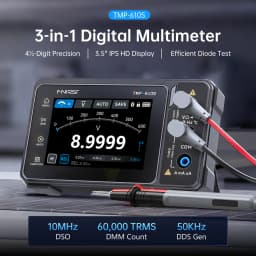 FNIRSI TMP-610S 3-in-1 Digital Multimeter 4.5 Digit 60000 TRMS Counts 10MHz Oscilloscope 50KHz DDS Signal Generator