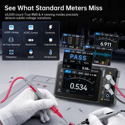 FNIRSI TMP-610S 3-in-1 Digital Multimeter 4.5 Digit 60000 TRMS Counts 10MHz Oscilloscope 50KHz DDS Signal Generator
