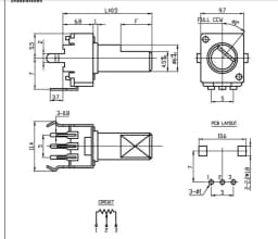 RK0936N Type Mixer Sound Potentiometer A5K A10K A20K(JANPAN NOBLE) A50K A100K Dshatf L=30MM 23MMF-10PCS
