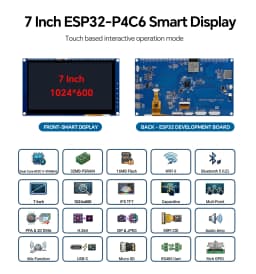 ESP32-P4 Development Board 7.0" 1024x600 IPS Touch Display for Industrial HMI, AI IoT Projects