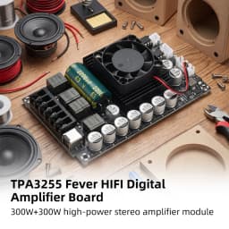 DC 18-55V TPA3255 Fever HIFI Digital Amplifier Board 300W+300W High Power Stereo Amplifier Module No Bluetooth