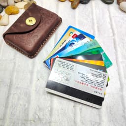 Blongk Hand-made Waist Bag ID Credit Card Holder Case Purse Pouch Genuine Leather Belt Pack Men Women DFD-K