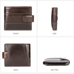 WESTAL Leather Men's Wallet Premium Oil Wax Leather Rfid Men's Cowhide Buckle Wallet Gift Anti-theft Brush