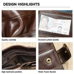 WESTAL Leather Men's Wallet Premium Oil Wax Leather Rfid Men's Cowhide Buckle Wallet Gift Anti-theft Brush