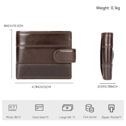 WESTAL Leather Men's Wallet Premium Oil Wax Leather Rfid Men's Cowhide Buckle Wallet Gift Anti-theft Brush