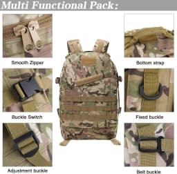 50L 3D Outdoors Tactical Backpack Molle Assault Bag Waterproof Hunting Climbing Hiking Fishing Trekking Travel Mochila Rucksack