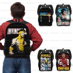 Invincible Hero Print Backpack Men Rucksack Comic Omni Mark Children School Bags for Teenager Daypack Laptop Backpacks Bookbag