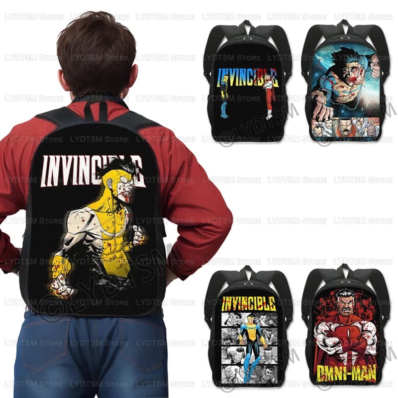 Invincible Hero Print Backpack Men Rucksack Comic Omni Mark Children School Bags for Teenager Daypack Laptop Backpacks Bookbag