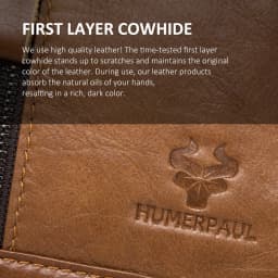 HUMERPAUL 100% Genuine Leather Men's Shoulder Messenger Bag Small Business Crossbody Handbag for Work Male Travel Sling Bolso