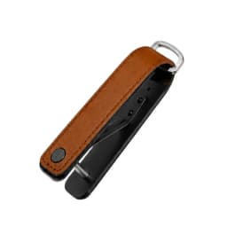 Portable Multi-function Leather Key Case Aluminum Key Organizer Clip Durable Pocket Keychain Holder for Standard Keys