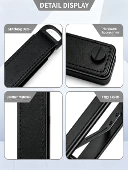 Portable Multi-function Leather Key Case Aluminum Key Organizer Clip Durable Pocket Keychain Holder for Standard Keys