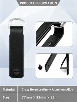 Portable Multi-function Leather Key Case Aluminum Key Organizer Clip Durable Pocket Keychain Holder for Standard Keys