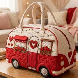 New 9 Styles Bus-Shaped Quilted Duffle Bag Large Capacity 3D Quilting Craft Travel Duffel Bag Tote Bags Short-distance Handbag