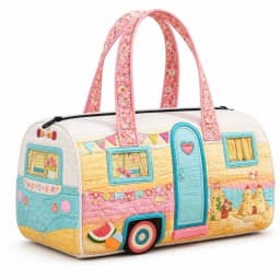 New 9 Styles Bus-Shaped Quilted Duffle Bag Large Capacity 3D Quilting Craft Travel Duffel Bag Tote Bags Short-distance Handbag