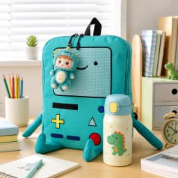 14 Inch Cute Cartoon Backpack Casual Travel Green Anime Bag Breathable Portable Back To School Christmas Gift For Kids