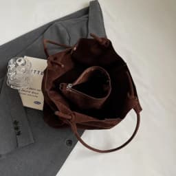 Retro Women's Suede Shoulder Bag New Solid Colors High Capacity Casual Tote Zippered Versatile Sewing Thread for Crafting