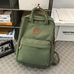 Corduroy School Bag for Middle School Students, Ins-Style College Backpack, New Autumn and Winter Solid Color Velvet Backpack for Girls, Suitable for Students Attending Classes, Shopping, and Hiking