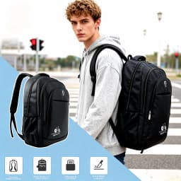 15.6 Inch Laptop Backpack, Men's Large Capacity Business Bag, Waterproof School and Travel Backpack, Casual Sports Backpack with USB Port