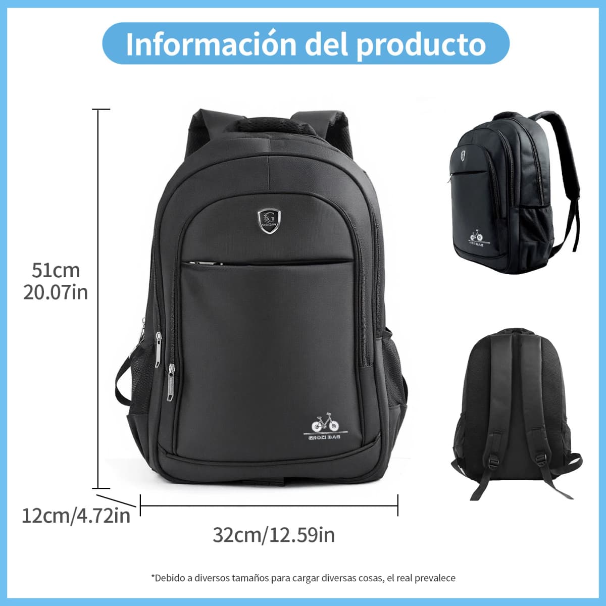 15.6 Inch Laptop Backpack, Men's Large Capacity Business Bag, Waterproof School and Travel Backpack, Casual Sports Backpack with USB Port