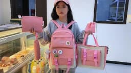 5PCS Kit Backpack Female Fashion Lady High Capacity Waterproof College Trendy Girls Laptop School Bags Cute Girl Travel Book Bag
