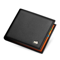 BISON DENIM Genuine Leather Men Wallets Brand Luxury RFID Bifold Wallet Zipper Coin Purse Business Card Holder Wallet N4470