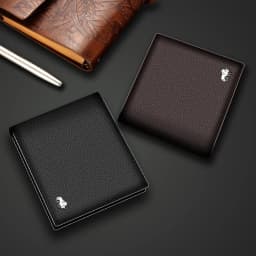 BISON DENIM Genuine Leather Men Wallets Brand Luxury RFID Bifold Wallet Zipper Coin Purse Business Card Holder Wallet N4470