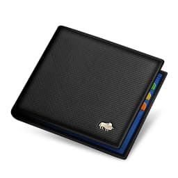BISON DENIM Genuine Leather Men Wallets Brand Luxury RFID Bifold Wallet Zipper Coin Purse Business Card Holder Wallet N4470