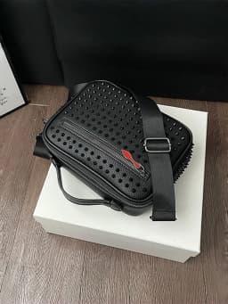Punk-style Crossbody Bag for Men Stylish Men's Sling Bag Large Capacity Shoulder Bag, Multiple Pockets & Zipper Closure