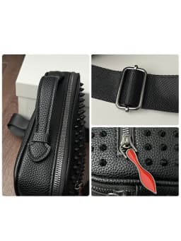 Punk-style Crossbody Bag for Men Stylish Men's Sling Bag Large Capacity Shoulder Bag, Multiple Pockets & Zipper Closure